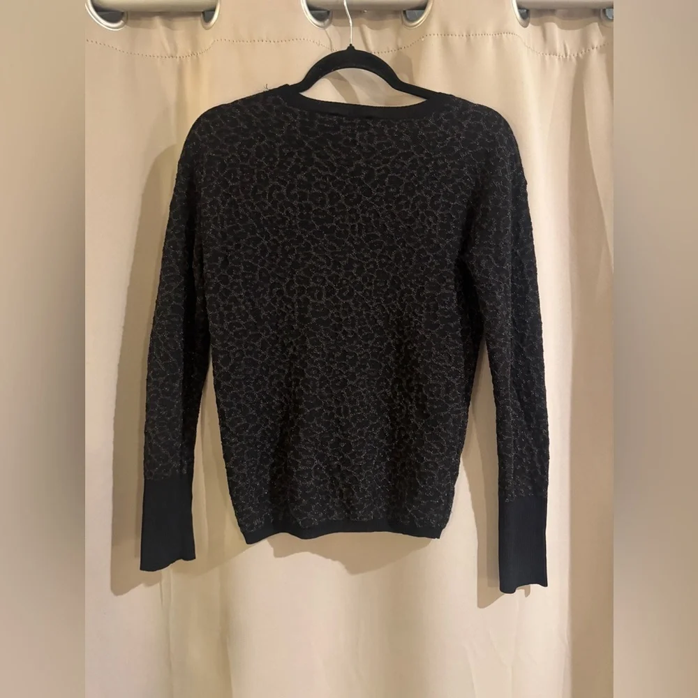 Express Black Textured Crew Neck Sweater